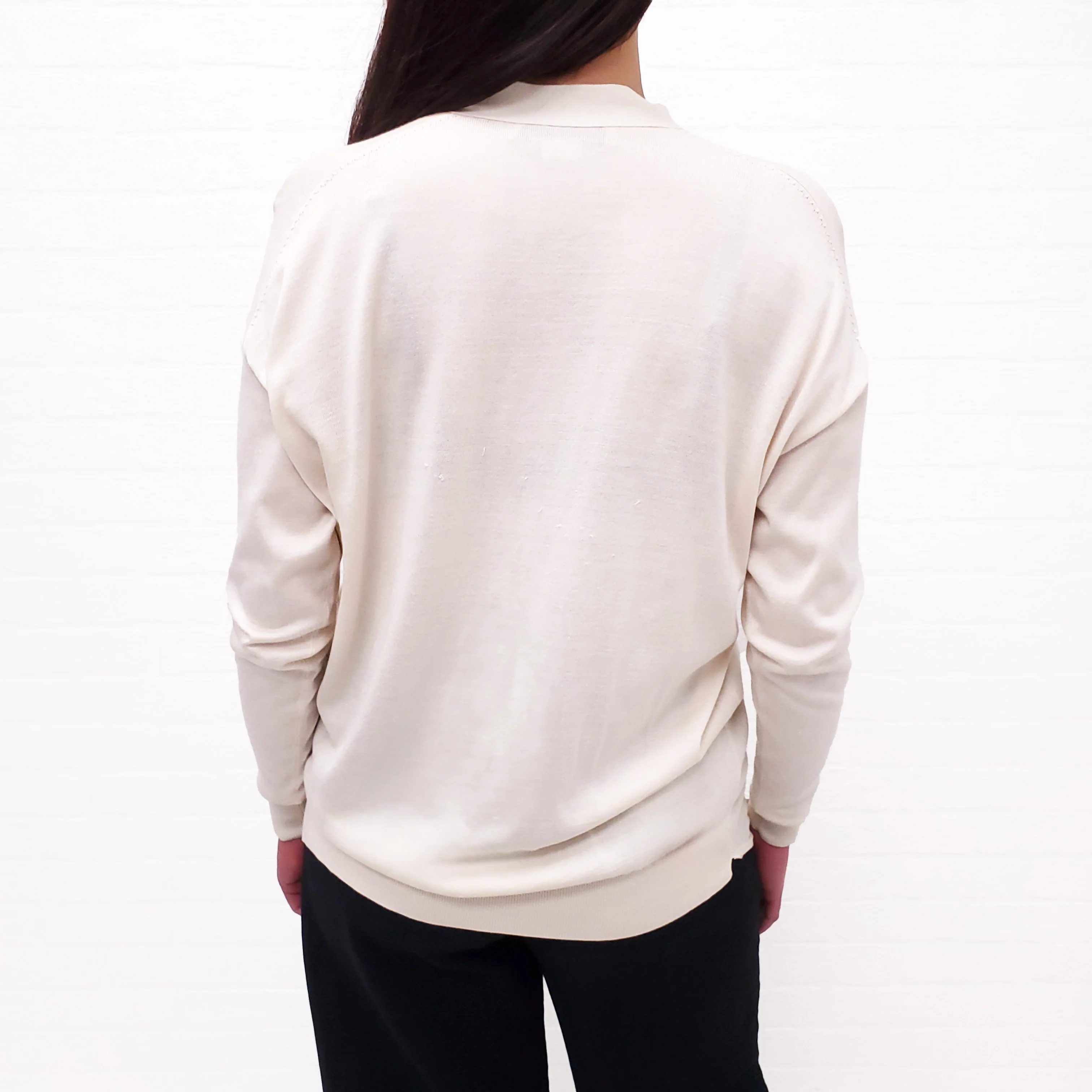 STELLA MCCARTNEY CREAM CARDIGAN WITH CUTOUT DETAIL - SIZE 36 - Image 5