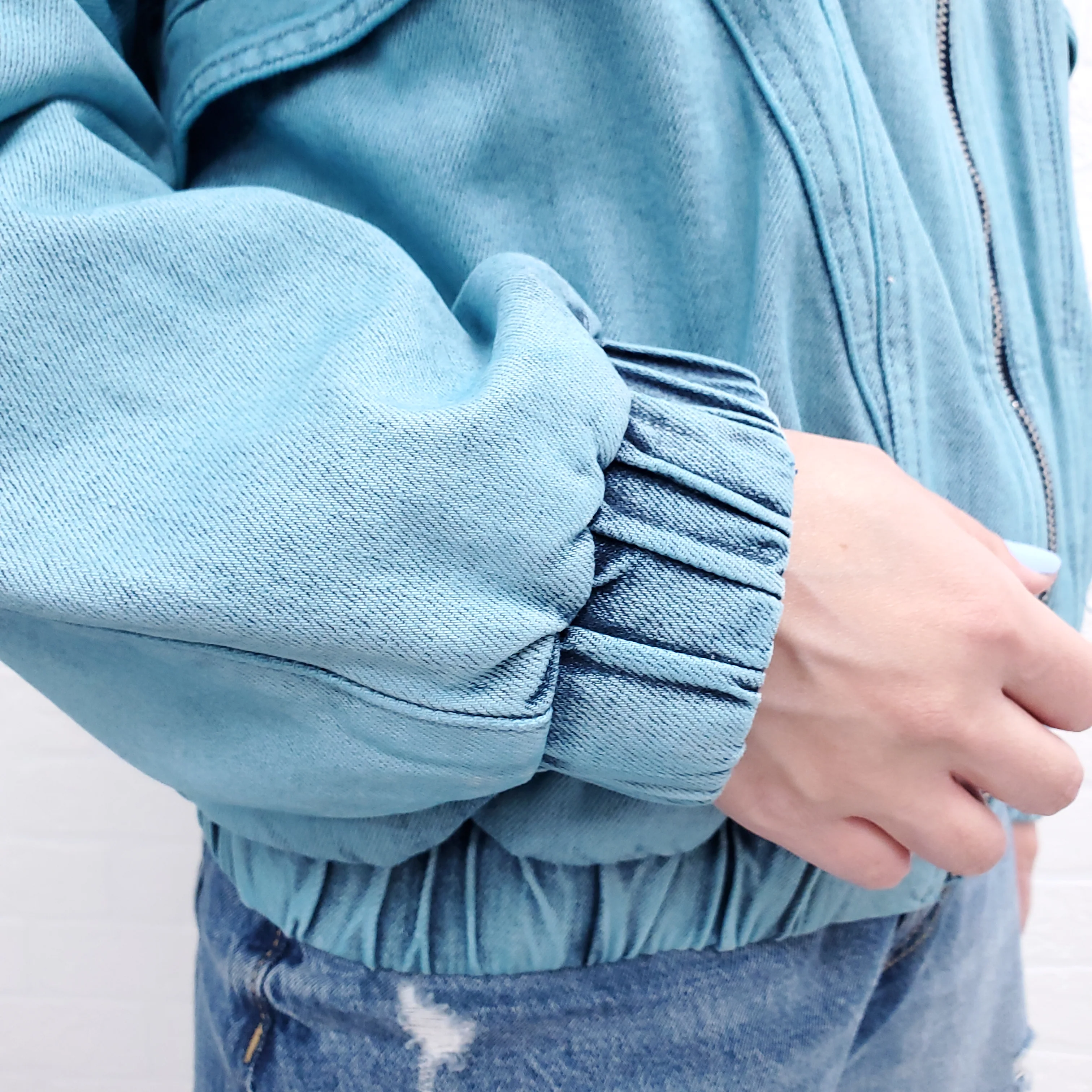 STELLA MCCARTNEY DENIM OVERSIZED BOMBER JACKET($1875) - SIZE 34 - Image 3