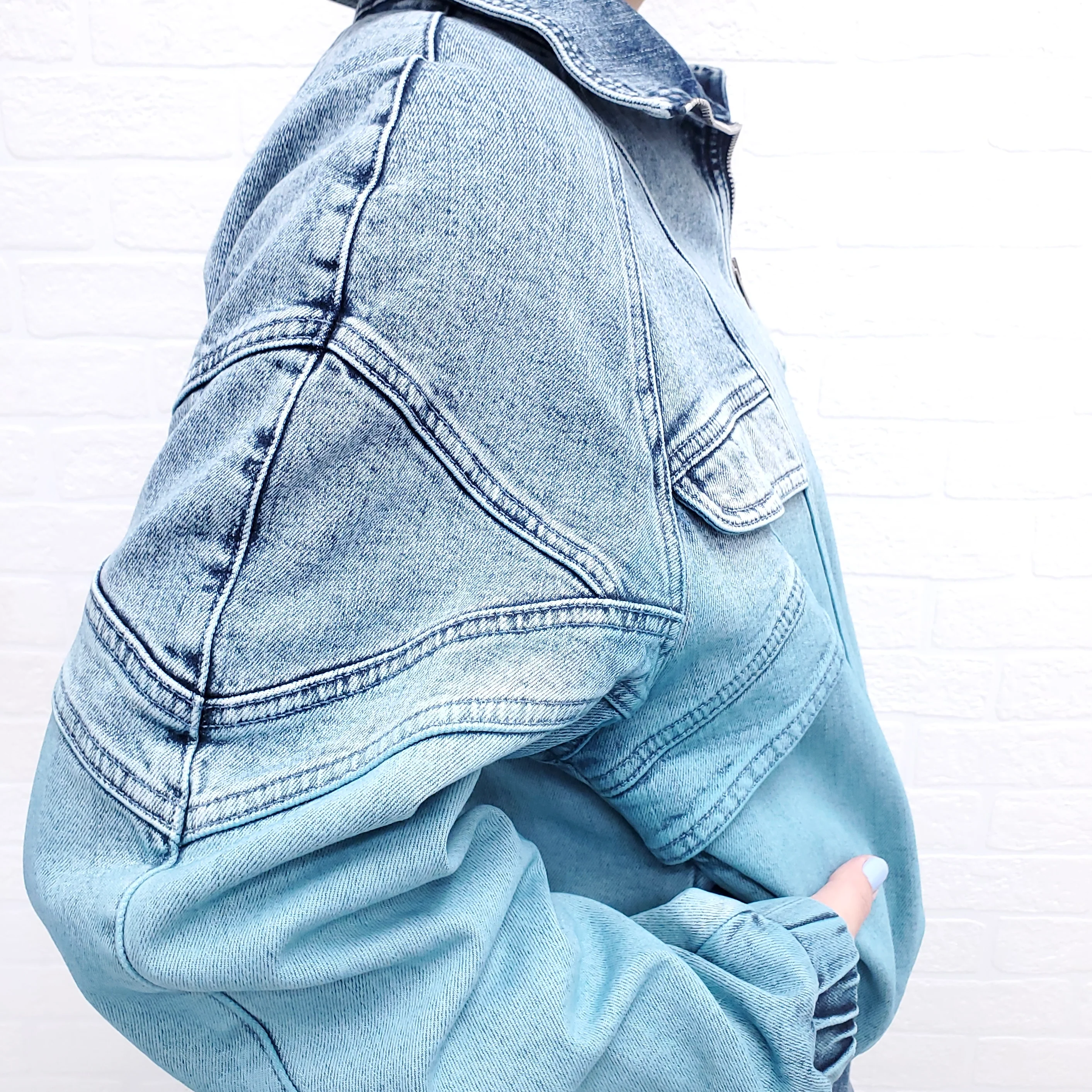 STELLA MCCARTNEY DENIM OVERSIZED BOMBER JACKET($1875) - SIZE 34 - Image 4