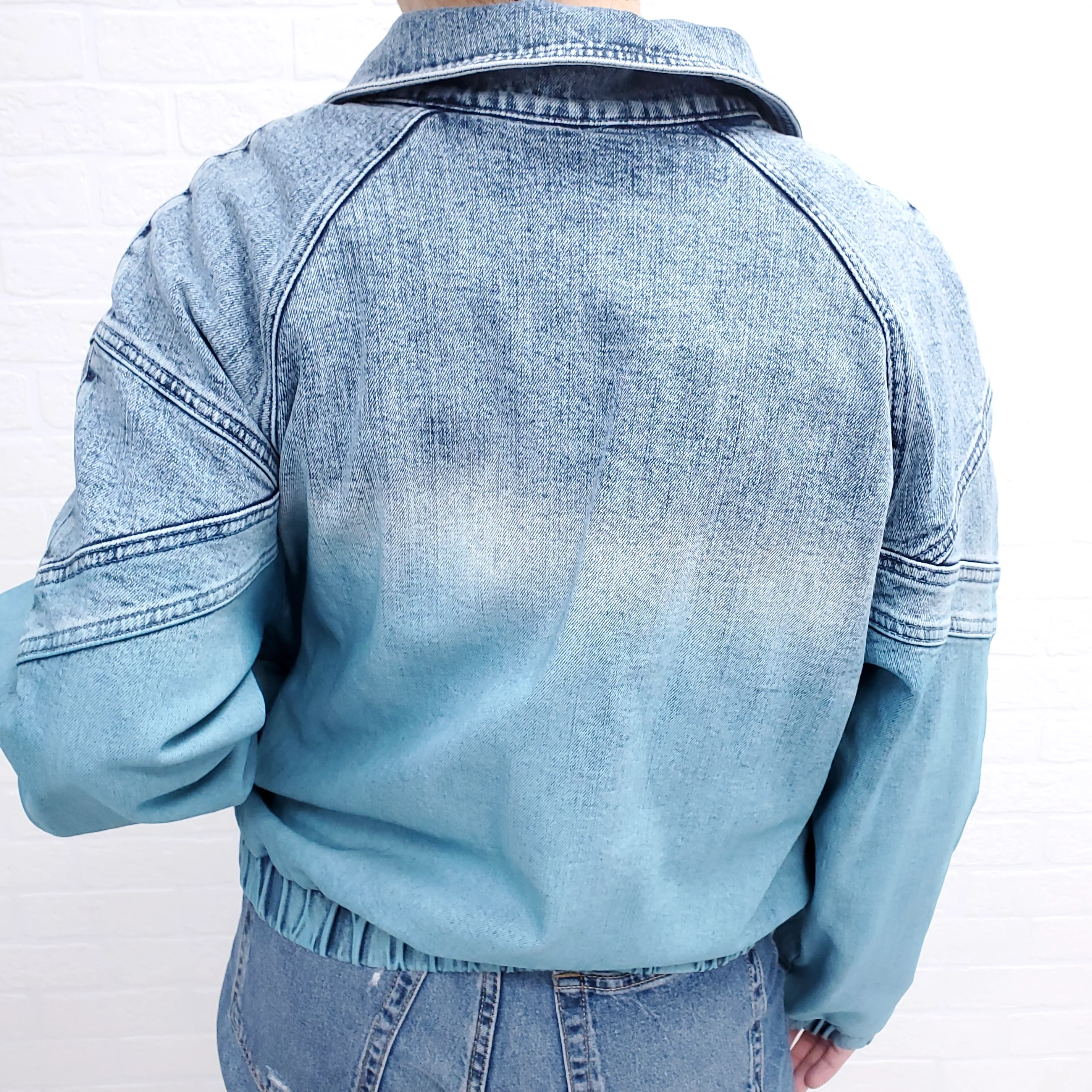 STELLA MCCARTNEY DENIM OVERSIZED BOMBER JACKET($1875) - SIZE 34 - Image 5