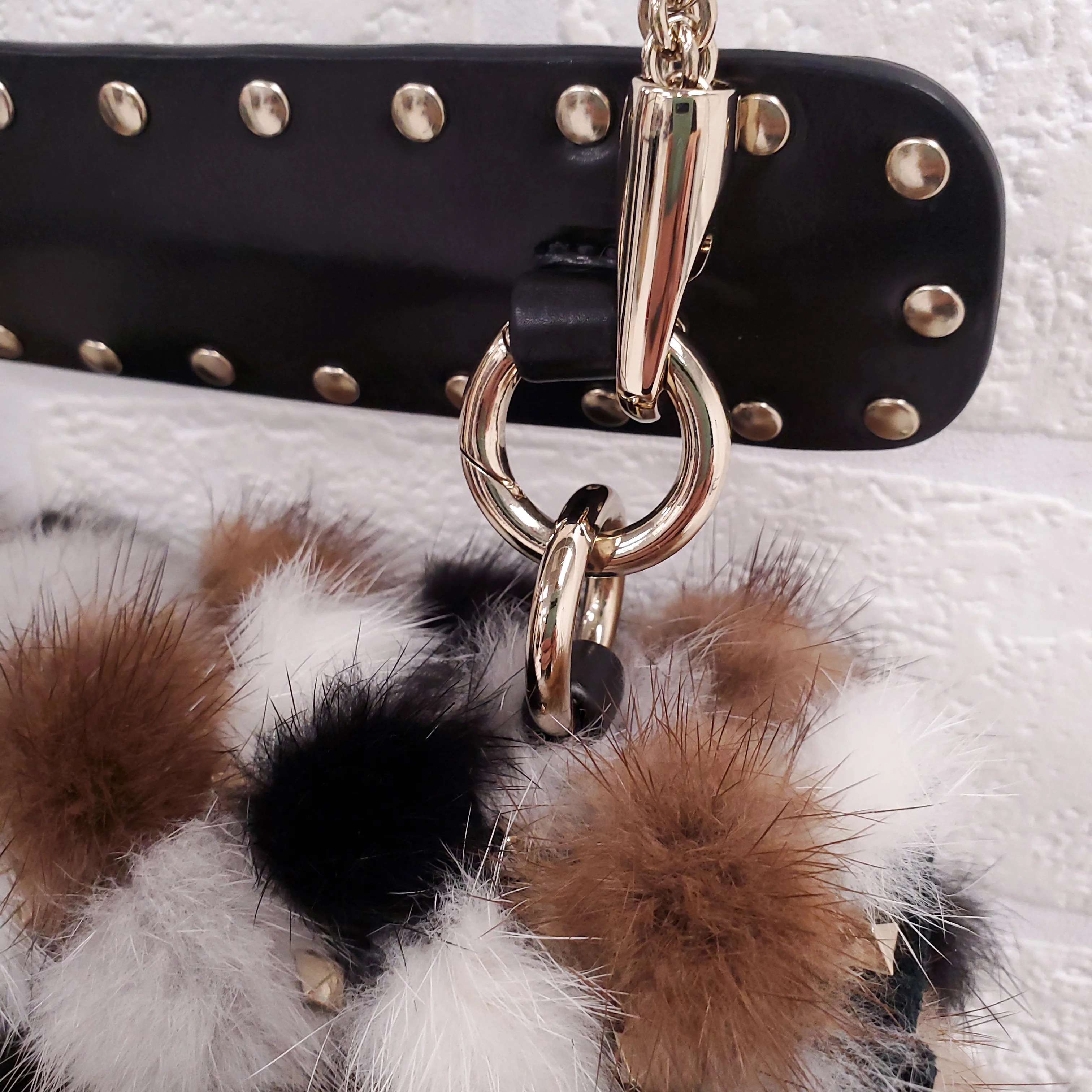 VALENTINO BROWN MINK FUR ROCKSTUD SHOULDER BAG ($8000) - Image 7