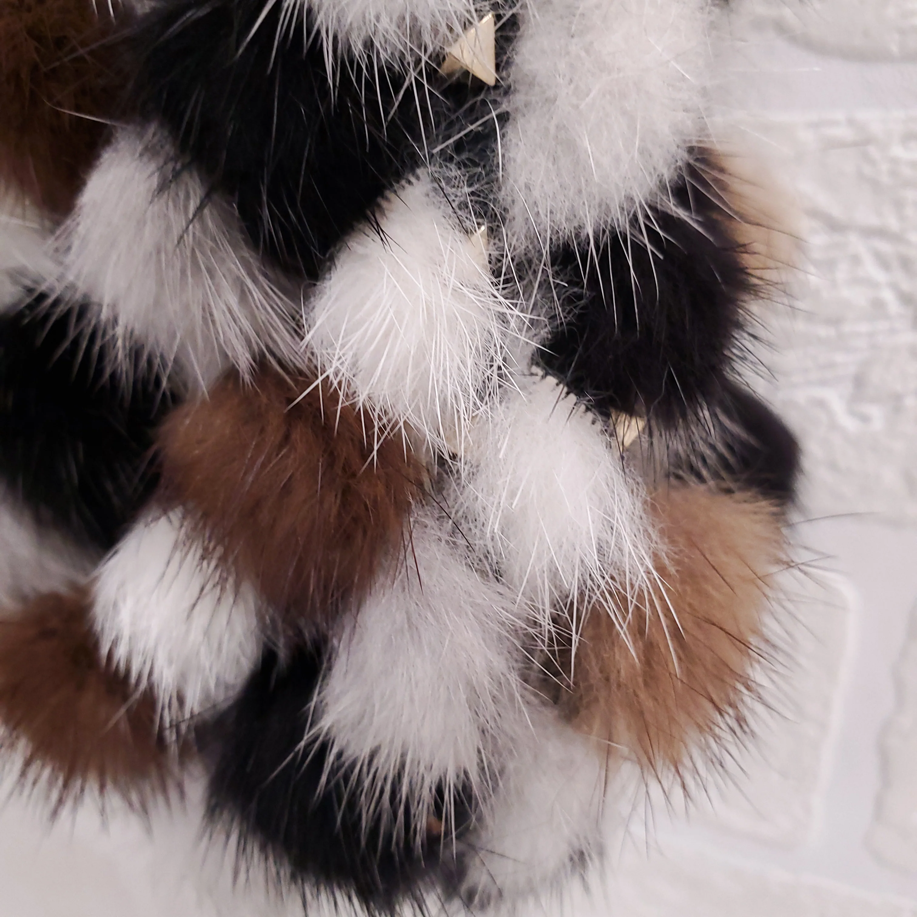 VALENTINO BROWN MINK FUR ROCKSTUD SHOULDER BAG ($8000) - Image 8