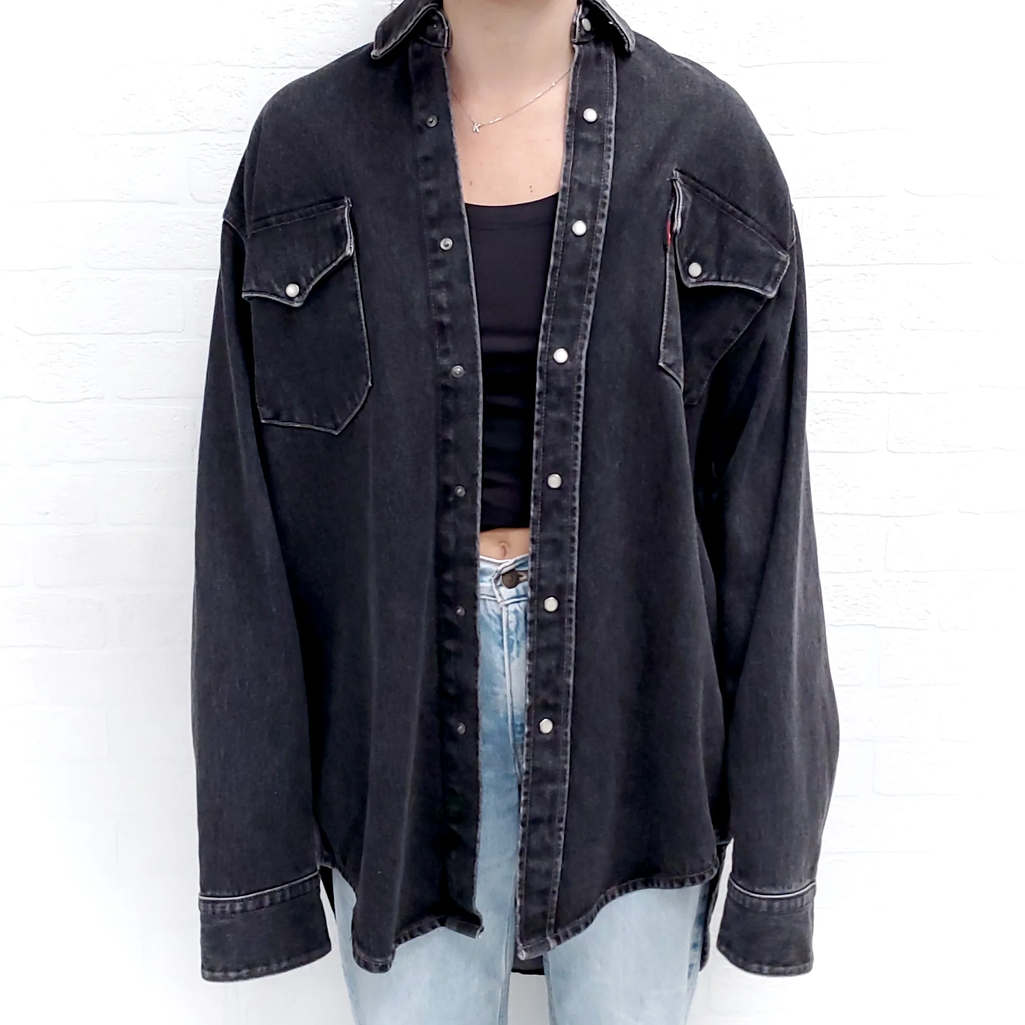 VETEMENTS X LEVIS BLACK OVERSIZED DENIM JACKET - SIZE XS - Image 3