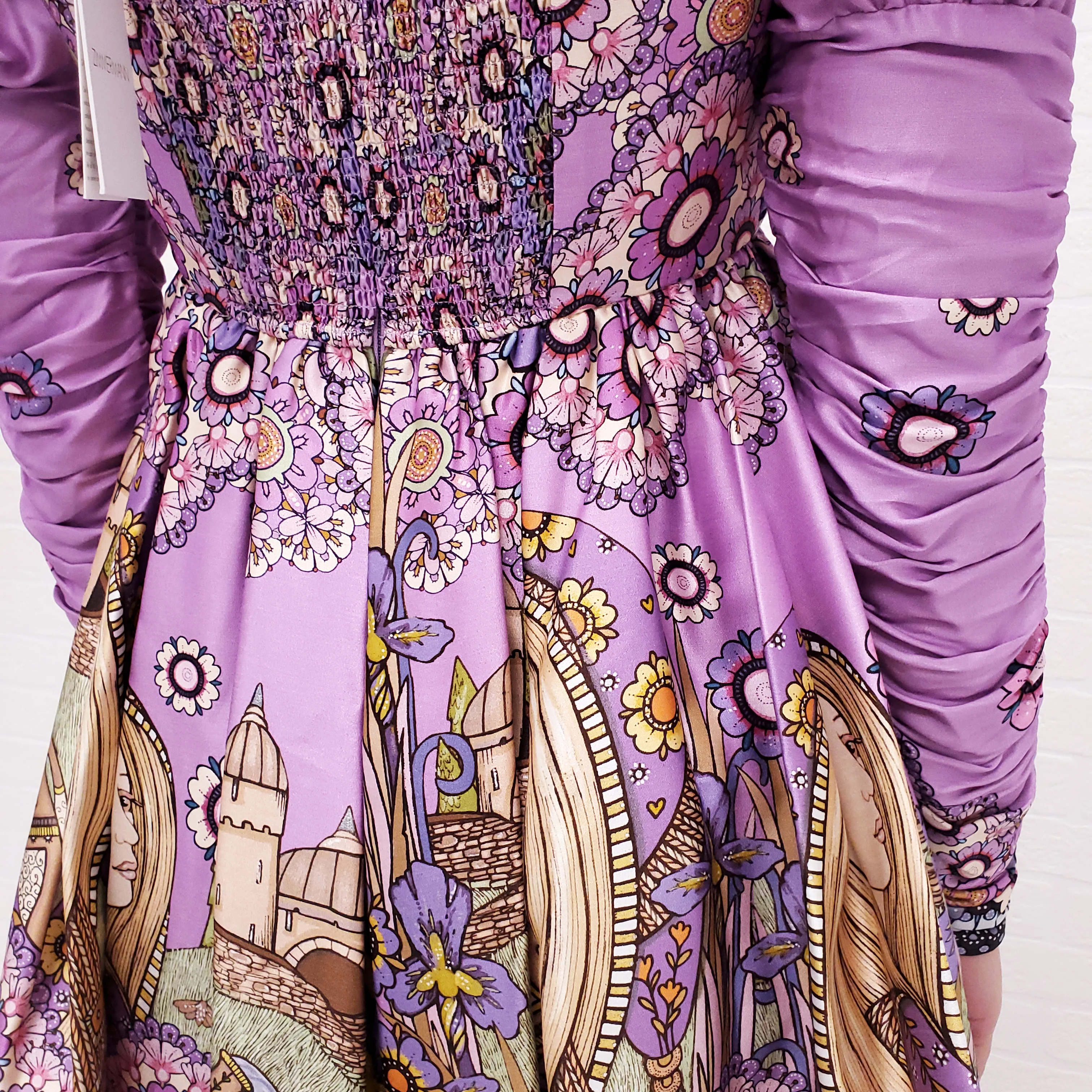 ZIMMERMANN KNOTTED PRINTED SILK DRESS - SIZE 0/XS - Image 6